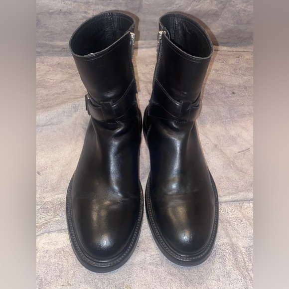 Belstaff England Jodhpur Buckle Ankle Boots Black Leather Moto Biker 8 38 Italy - Picture 2 of 9